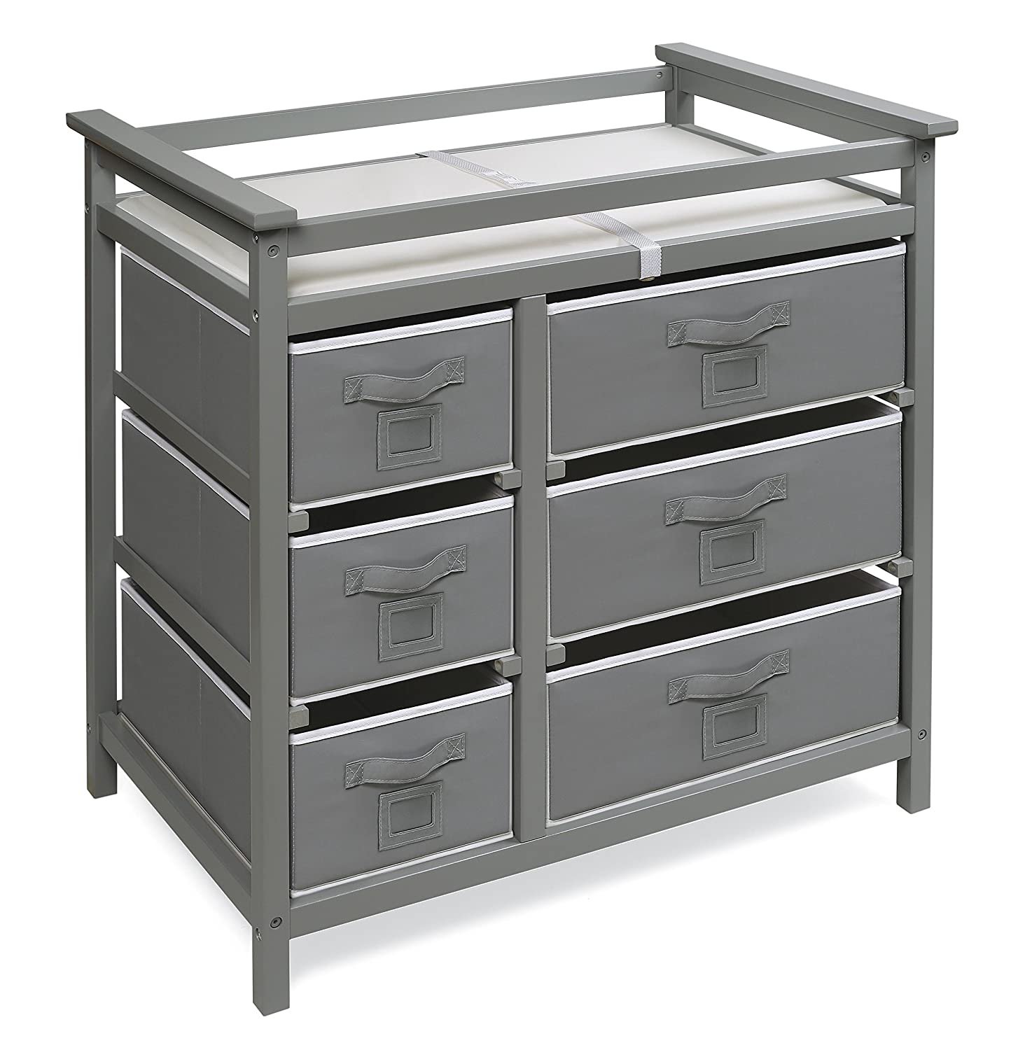 8. Modern Baby Changing Table with 6 Storage Baskets and Pad
